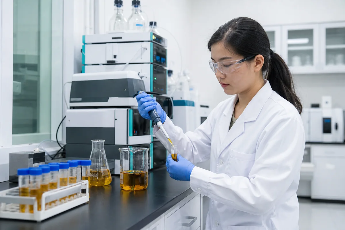 Illustrative laboratory oil sample preparation